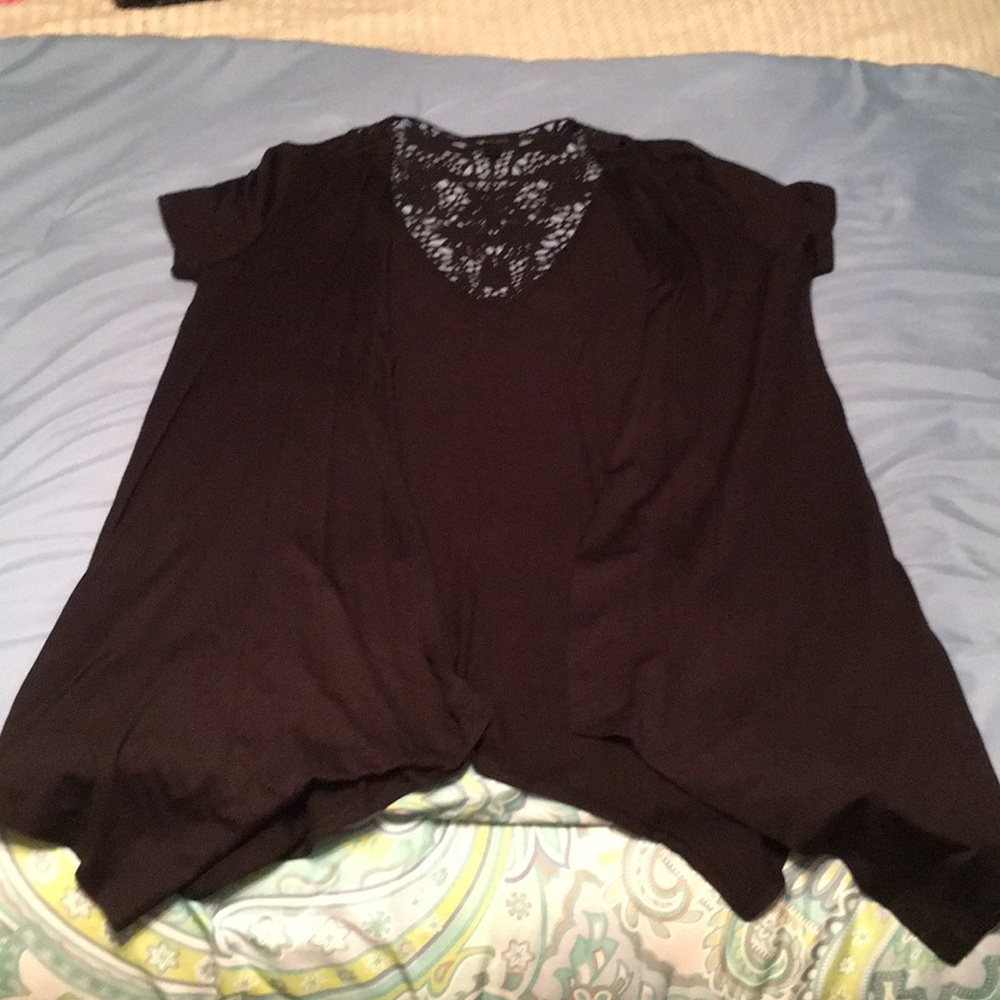 Black AB Studio short sleeve wrap
